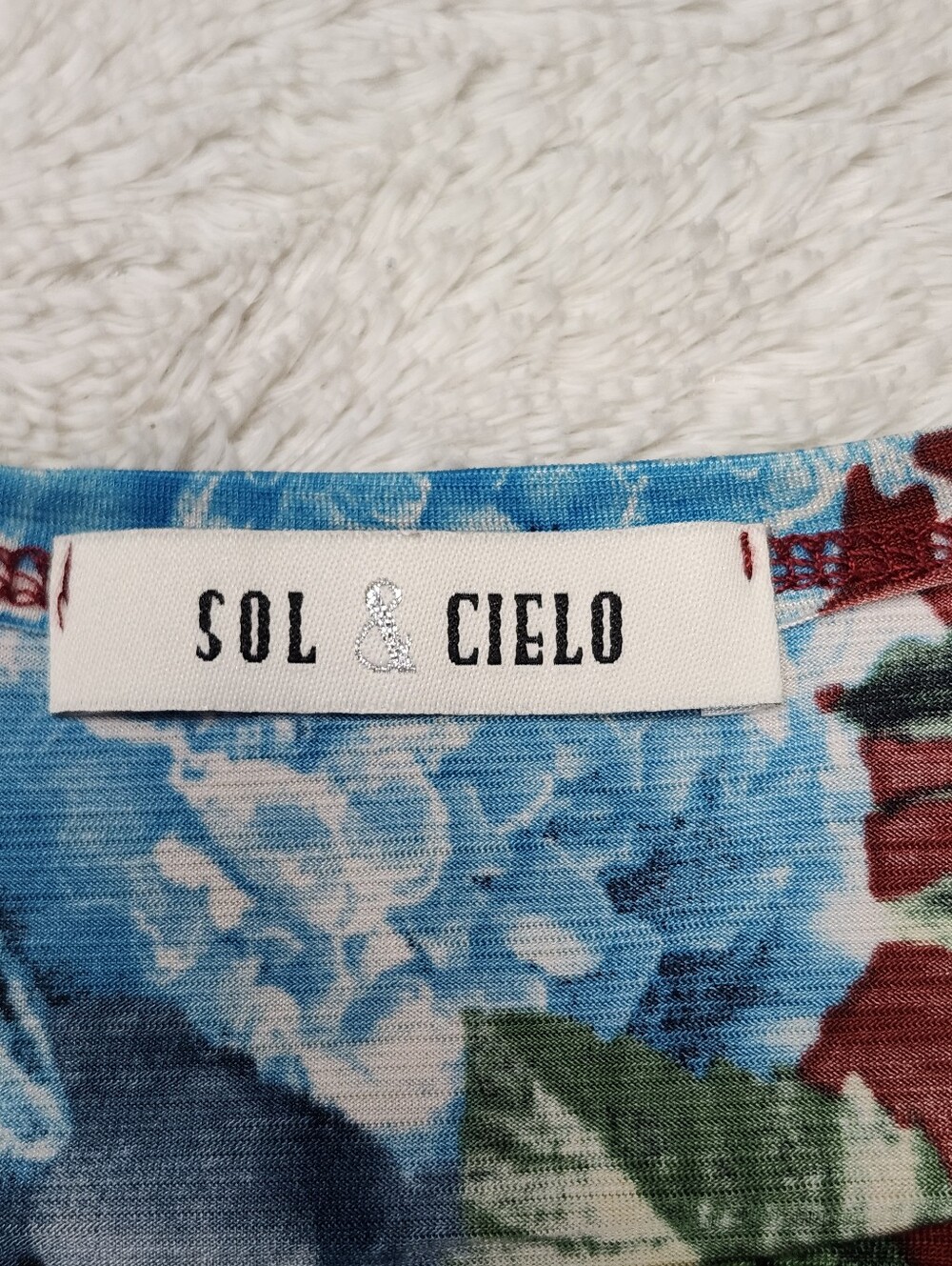 Sol & Cielo Women's Cold Shoulder Floral Ruched Midi Dress Small Multicolor - Picture 6 of 11